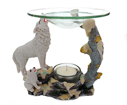 MystiCalls by Mayer Chess Weisser Wolf Duftlampe Aromalampe Figur Tierfigur Teelicht von MystiCalls by Mayer Chess