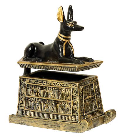 MystiCalls Anubis der Wächter der Toten - Mini Box zum Öffnen - Deko Figur Schatulle Statue Skulptur von MystiCalls