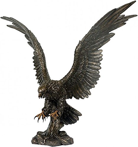 Figur Adler mit ausgebreiteten Schwingen bronziert Aufstellfigur Raubtier Vogel von MystiCalls