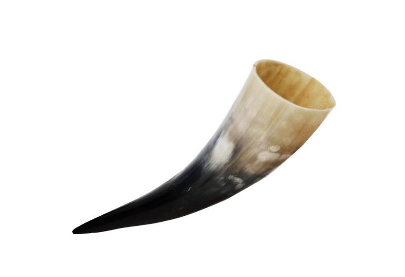 MystiCalls Becher Trinkhorn ca. 200 - 290 ml Fassungsvolumen Horn Mittelalter Metbecher, Horn, Lebensmittelecht versiegelt von MystiCalls
