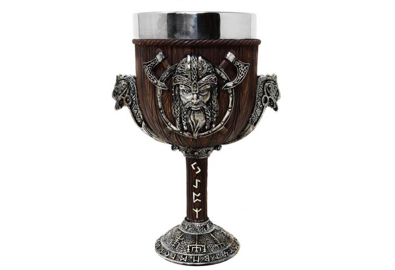 MystiCalls Becher XL Wikingerkelch braun mit Wikinger Kelch 0,25l Fassungsvolumen, Polyresin, Herausnehmbarer Metalleinsatz MystiCalls Becher XL Wikingerkelch braun mit Wikinger Kelch 0,25l Fassungsvolumen, Polyresin, Herausnehmbarer Metalleinsatz von MystiCalls