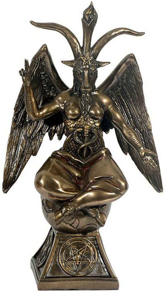 MystiCalls Dekofigur Baphomet bronziert - Teufel Unterwelt, Sammelfigur, Dekorationsobjekt, Sammlerfigur, Dekofigur, Teufel von MystiCalls