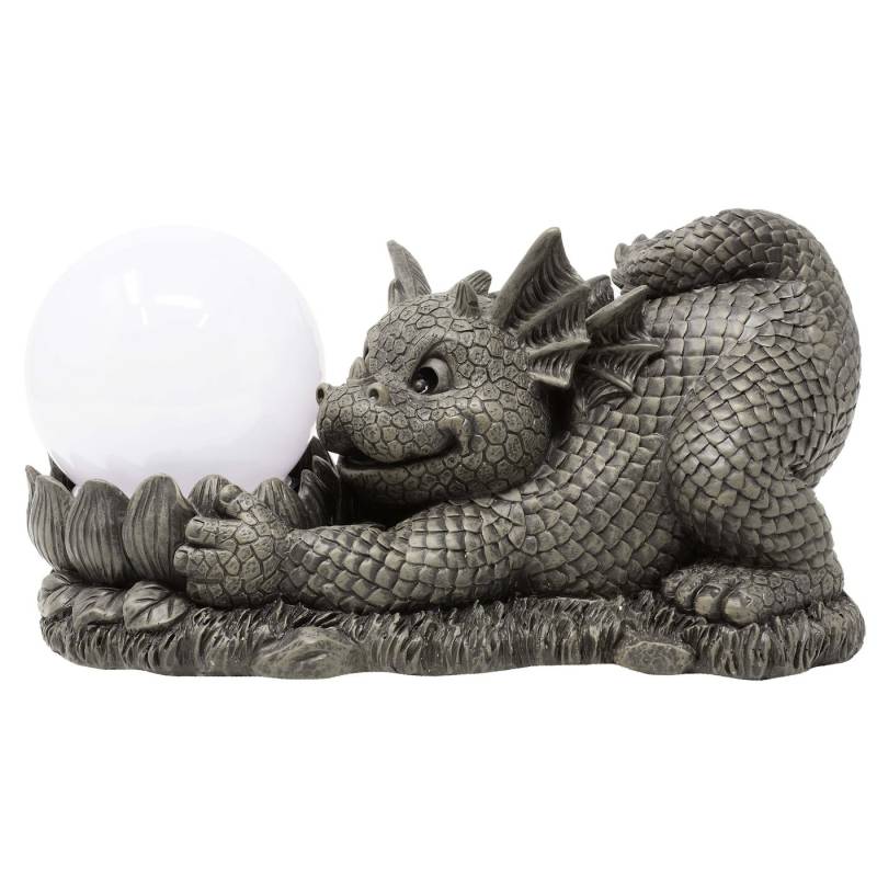 MystiCalls Dekofigur Gartendrache mit Solarlampe (1 St), Gartenfigur mit Solar von MystiCalls