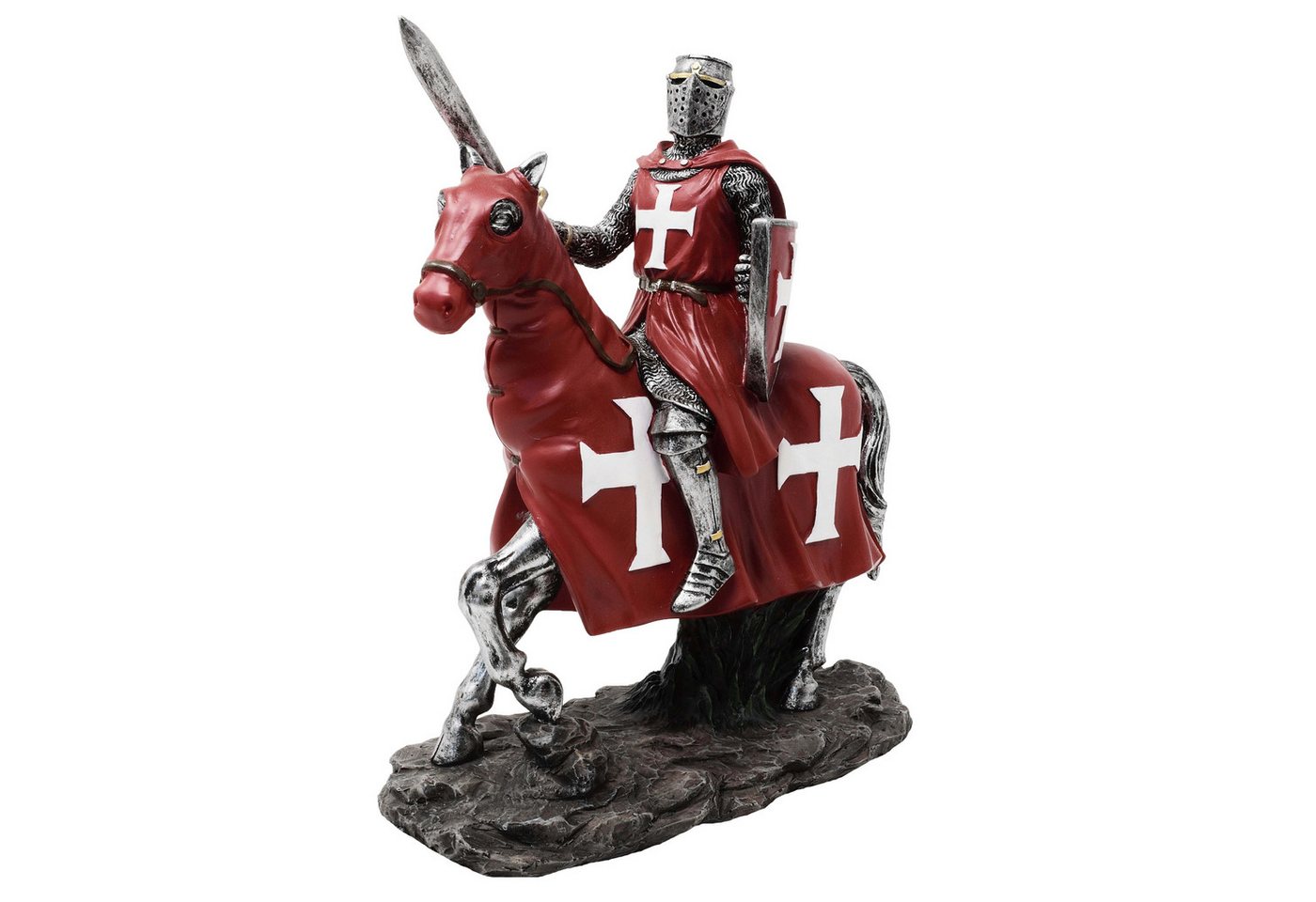 MystiCalls Dekofigur Kreuzritter rot auf Pferd mit Schild - Deko, Figur, Perfekt zu jedem Anlass - Geburtstag, Weihnachten MystiCalls Dekofigur Kreuzritter rot auf Pferd mit Schild - Deko, Figur, Perfekt zu jedem Anlass - Geburtstag, Weihnachten von MystiCalls