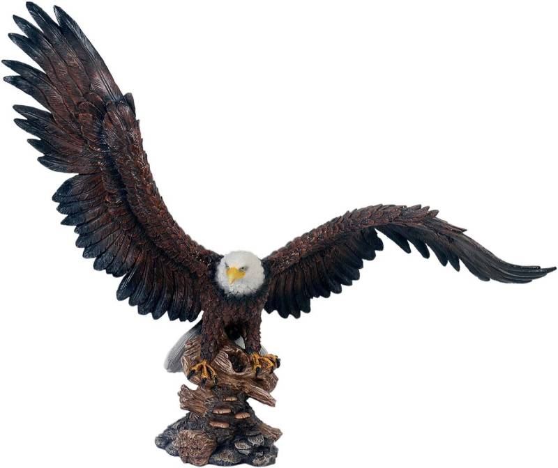 MystiCalls Dekofigur XXL Adler bemalt - Figur Dekoration Wings of Glory Eagle Tierfigur (1 St), 42cm hoch von MystiCalls