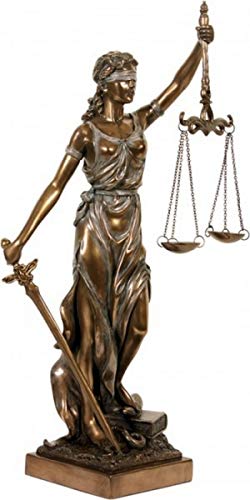 MystiCalls Dekofigur bronziert - Modell Justitia - Bronzefigur Figur Deko Wohndeko Statue Skulptur Göttin der Gerechtigkeit und des Rechtswesens von MystiCalls