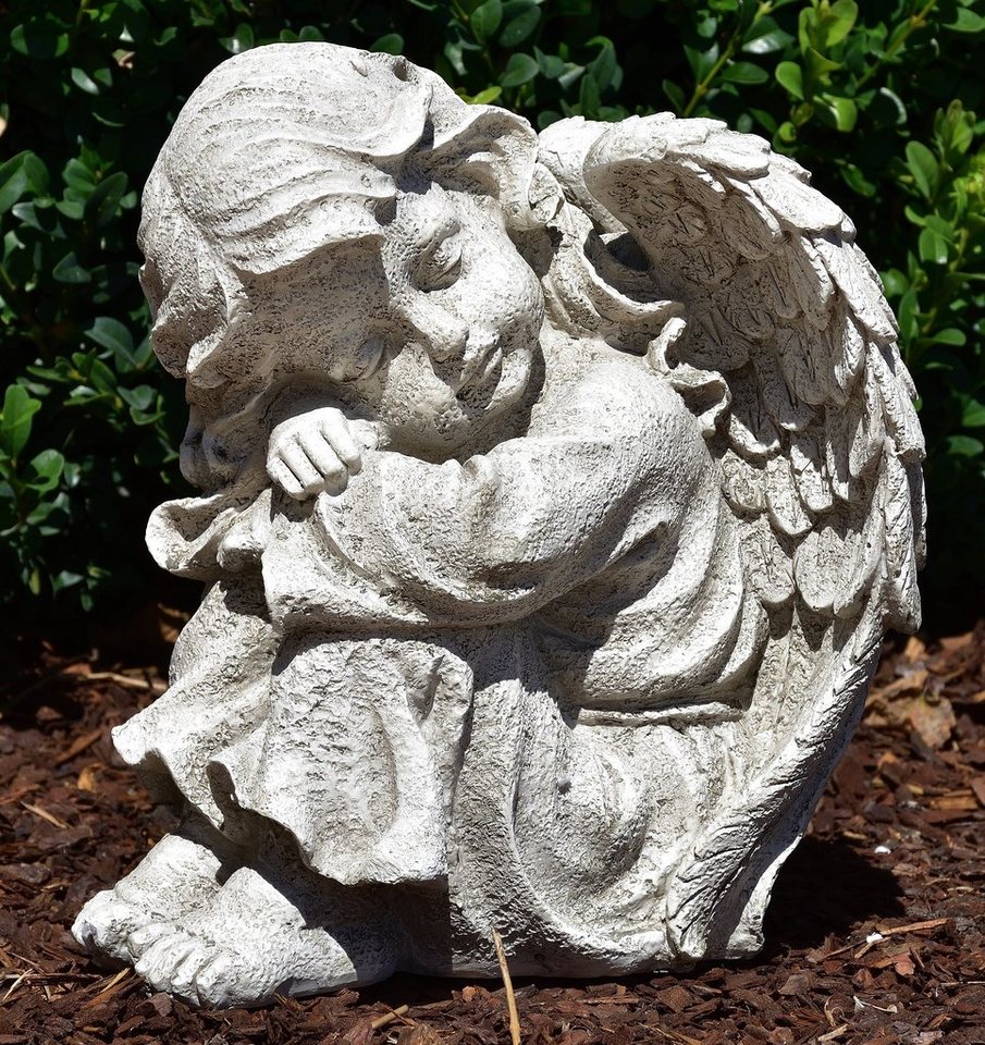 MystiCalls Engelfigur Engel Mädchen - Engelfigur Gartenfigur Grabengel Allerheiligen (1 St), Wetterfest von MystiCalls