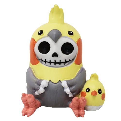 MystiCalls Furrybones Cockatiel - Dekofigur Totenkopf Gothic Fantasy von MystiCalls