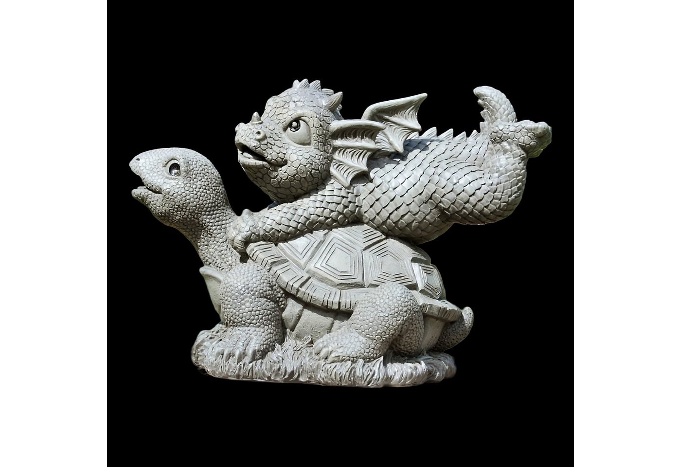 MystiCalls Gartenfigur Gartendrache - Modell Schildkröten-Surfer - Dekofigur, (Einzelartikel, 1 St), Für Drinnen und Draußen, wetterfest, nicht frostfest von MystiCalls
