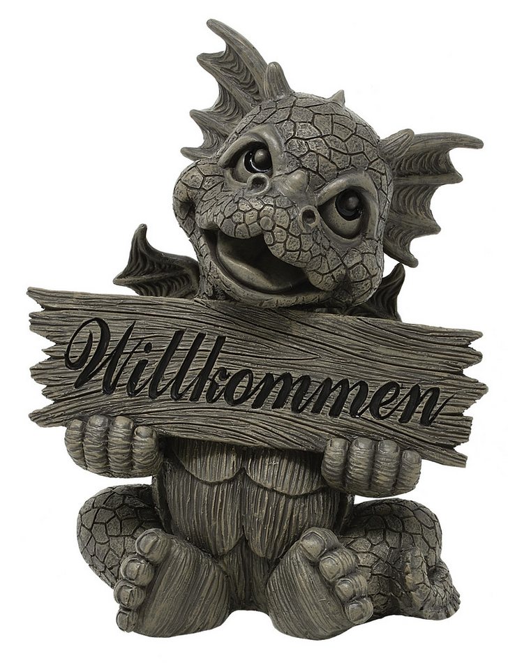 MystiCalls Gartenfigur Gartendrache "Welcome" - Gartendekoration Garten Drache Dekoration, (1 St), Handgearbeitet und handbemalt MystiCalls Gartenfigur Gartendrache "Welcome" - Gartendekoration Garten Drache Dekoration, (1 St), Handgearbeitet und handbemalt von MystiCalls