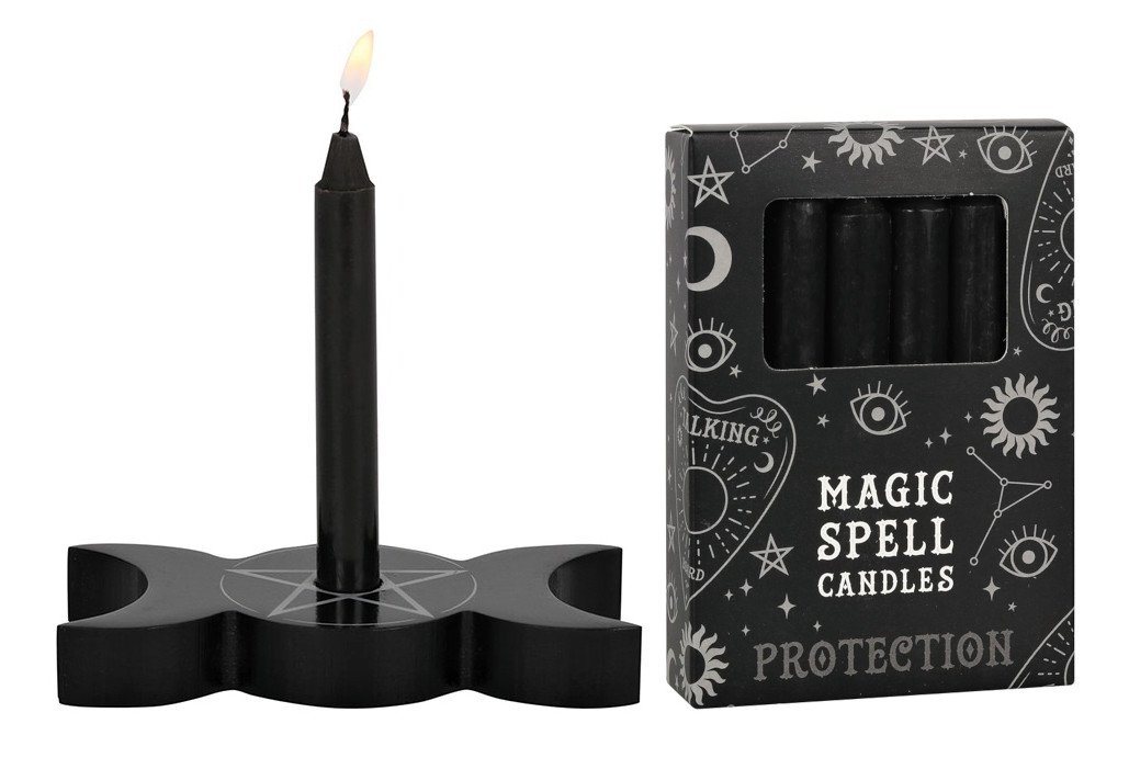 MystiCalls Kerzenhalter Spell Candle Halter Triple Moon - Wunschkerze, Black Magic, Witchcraft, Hexe… von MystiCalls
