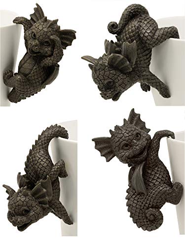 MystiCalls MystiCalls Gartenfiguren Gartendrache – Blumentopf-Aufhänger 4er-Set – Fantasy-Figur, dekorativer Drachengarten – MystiCalls MystiCalls Gartenfiguren Gartendrache – Blumentopf-Aufhänger 4er-Set – Fantasy-Figur, dekorativer Drachengarten – von MystiCalls