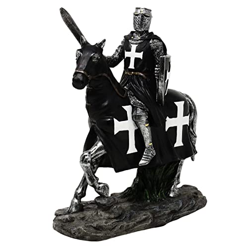 Schwarzer Kreuzritter mit Schwert auf Pferd - Mittelalter, Knight, Ritter von MystiCalls