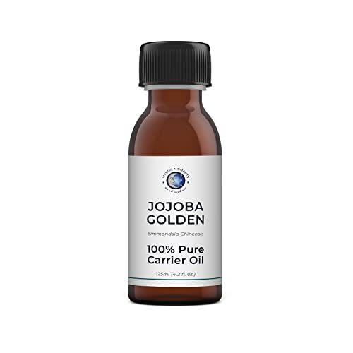 Mystic Moments | Jojoba Goldener Trägeröl 125ml - reines & natürliches Öl perfekt für Haare, Gesicht, Nägel, Aromatherapie, Massage und Ölverdünnung veganer GVO -frei von Mystic Moments