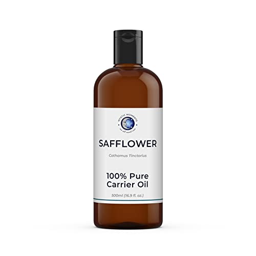 Mystic Moments | Saflor -Trägeröl 500 ml - reines & natürliches Öl perfekt für Haare, Gesicht, Nägel, Aromatherapie, Massage und Ölverdünnung Veganer GVO -frei von Mystic Moments