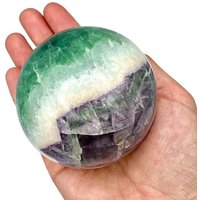 Aaa Watermelon Fluorit Kugel, Lila Und Grün Fluorit, Kugel von MysticGroveCrystals