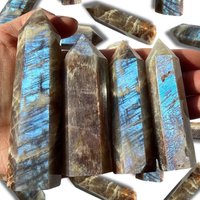 Mondstein Turm, Sonnenstein Punkt, Kristall, Auffälliger von MysticGroveCrystals