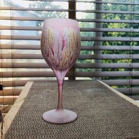 7 Fl Unze Durable Pink Trinkfuß Glasbecher | Original Geschliffene Mid Century Kristall Gläser Sets Fam Weihnachtsgeschenke & Deko von MysticLandPainted