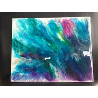 Abstrakte Coole Töne Acryl Harz Wandkunst von MysticMerchantGifts