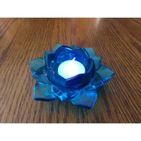 Blaue Lotus Blume Acrylharz Led Teelicht Kerzenhalter Kerze Enthalten von MysticMerchantGifts