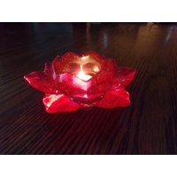 Dunkelrosa/Roter Acrylharz Lotus Teelicht-, Schmuck - Oder Schmuckhalter von MysticMerchantGifts