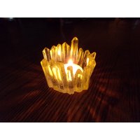 Gelber Kristall-Cluster-Teelicht-, Schmuck - Oder Schmuckhalter von MysticMerchantGifts