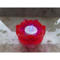 Magenta Blooming Lotus Flower Acryl Resident Led Teelicht Kerzenhalter Kerze Enthalten von MysticMerchantGifts