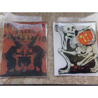 Vintage Halloween Hexen Und Skeleton Kühlschrankmagnete Crystal Witch Magick Shoppe von MysticMerchantGifts