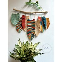 Blatt Makramee/Wandbehang, Wohndekor Regenbogen Muttertagsgeschenk Einweihungsparty Lehrer Geschenk Dankbarkeit Geschenke Für von MysticcStore