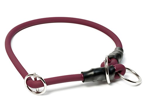 Mystique® Biothane Halsband rund mit Zugbegrenzung 8mm 60cm weinrot von Mystique