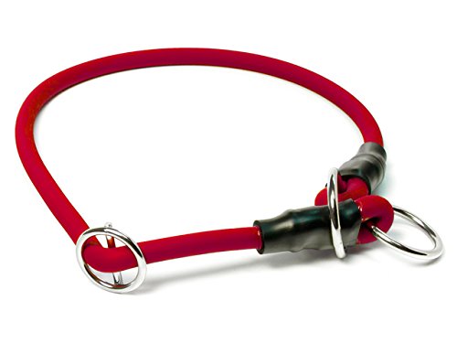 Mystique® Biothane Halsband rund mit Zugbegrenzung 8mm rot 60cm von Mystique