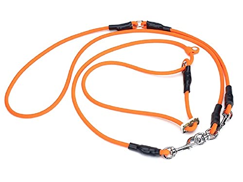 Mystique® Biothane Hunting Profi Umhängeleine 8mm Moxon mit Zugbegrenzung neon orange M-295cm von Mystique