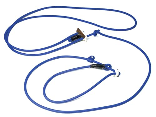 Mystique® Biothane Hunting Profi lautlos Umhängeleine 280cm Moxon mit Zugbegrenzung (8mm, blau) von Mystique