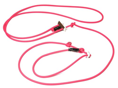 Mystique® Biothane Hunting Profi lautlos Umhängeleine 280cm Moxon mit Zugbegrenzung (8mm, neon pink) von Mystique