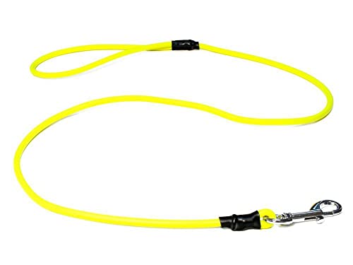 Mystique® Biothane Leine rund 6mm mit Handschlaufe neon gelb 1,2m von Mystique