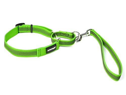 Mystique® Gummierte Agility Leine 25mm neon grün 40-55cm von Mystique