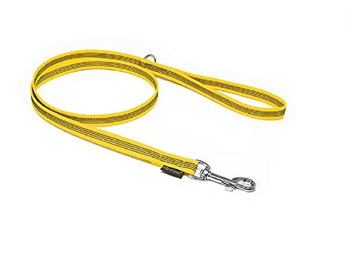 Mystique® Gummierte Leine 12mm mit Handschlaufe Standard Karabiner gelb 3m von Mystique