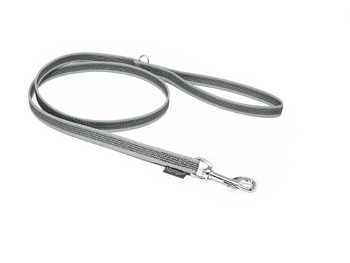 Mystique® Gummierte Leine 12mm mit Handschlaufe Standard Karabiner grau 1,2m von Mystique