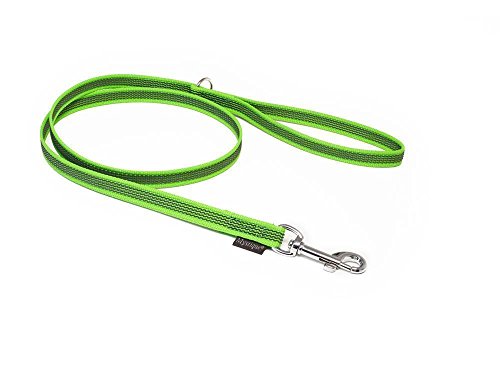 Mystique® Gummierte Leine 12mm mit Handschlaufe Standard Karabiner neon grün 1,2m von Mystique