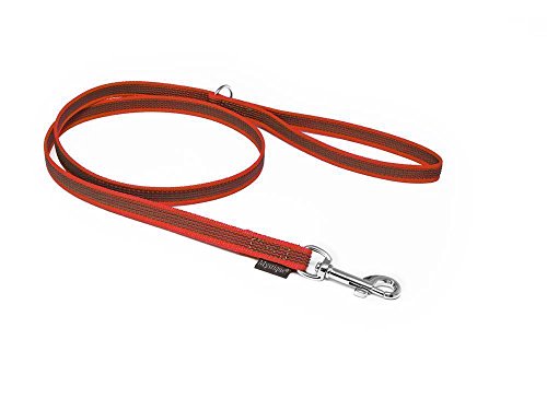 Mystique® Gummierte Leine 12mm mit Handschlaufe Standard Karabiner rot 1,2m von Mystique