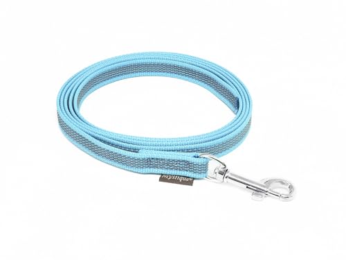 Mystique® Gummierte Leine 12mm ohne Handschlaufe Standard Karabiner hellblau 50cm von Mystique