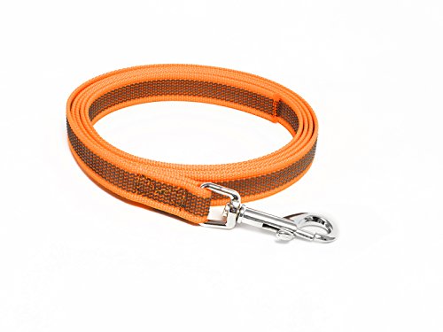 Mystique® Gummierte Leine 12mm ohne Handschlaufe Standard Karabiner neon orange 3m von Mystique