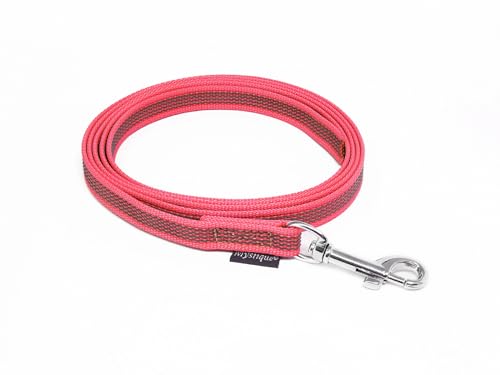 Mystique® Gummierte Leine 12mm ohne Handschlaufe Standard Karabiner neon pink 1m von Mystique