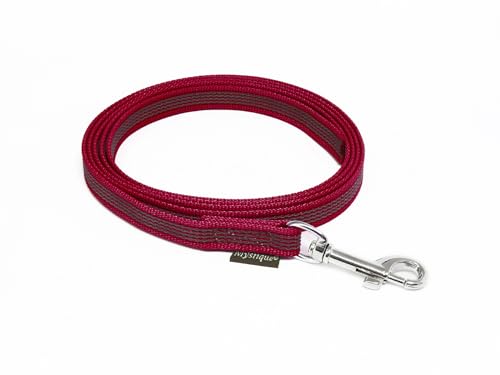 Mystique® Gummierte Leine 12mm ohne Handschlaufe Standard Karabiner weinrot 50cm von Mystique