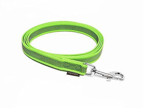 Mystique® Gummierte Leine 15mm mit Handschlaufe Standard Karabiner neon grün 3m von Mystique