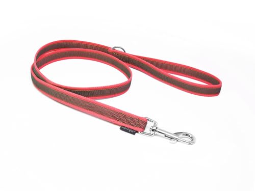 Mystique® Gummierte Leine 20mm mit Handschlaufe Standard Karabiner neon pink 1,2m von Mystique