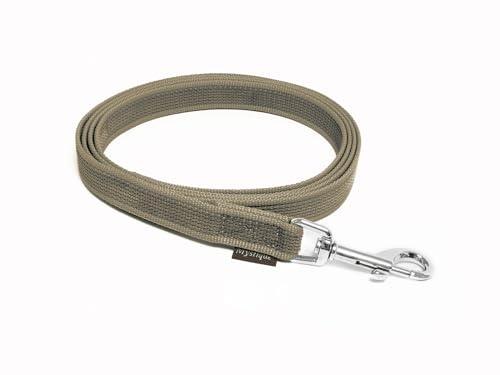 Mystique® Gummierte Leine 20mm ohne Handschlaufe Standard Karabiner beige 50cm von Mystique