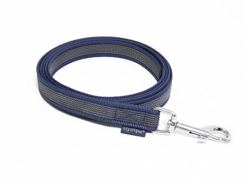 Mystique® Gummierte Leine 20mm ohne Handschlaufe Standard Karabiner royal blau 1m von Mystique