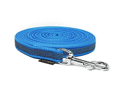 Mystique® Gummierte Schleppleine 12mm ohne Handschlaufe Standard Karabiner blau 20m von Mystique