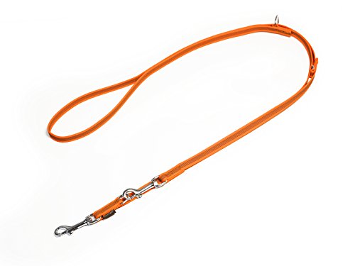 Mystique® Gummierte Umhängeleine Leine 12mm Standard Karabiner neon orange 2,5m von Mystique